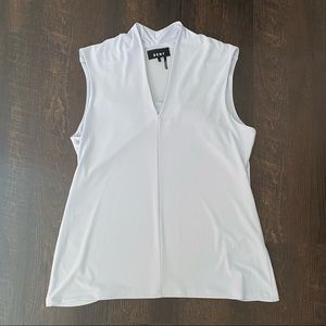 DKNY Light Blue V Neck Top